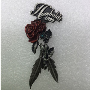 Humboldt 1999 Rose and feather Collector Biker Pin